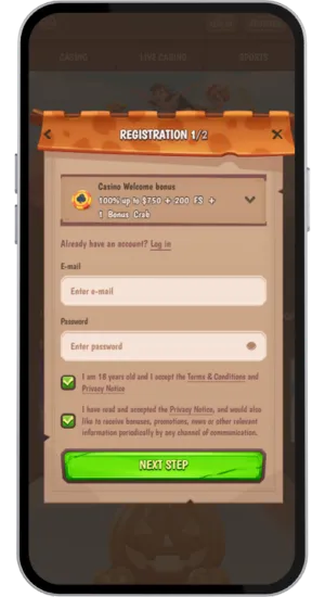 Create an account using your personal data.