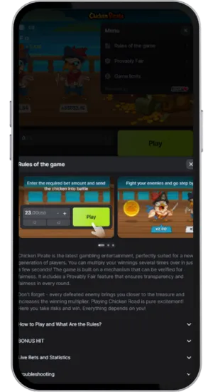 Game rules screen